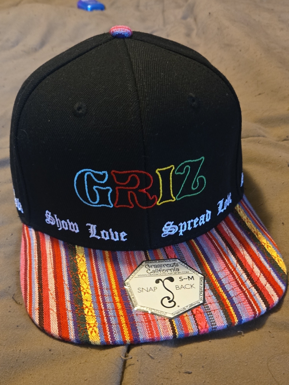 GRIZ Multicolor Embroidered Snapback Hat
